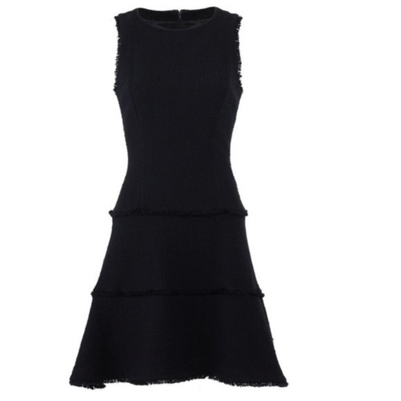 LIKELY Black Tweed Tiered Fit and Flare Dress (100) - Picture 4 of 10